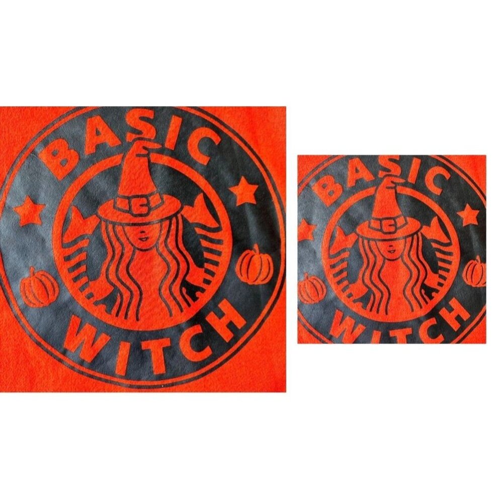 Sheshow Basic Witch Sweatshirt Medium Orange Hall… - image 7